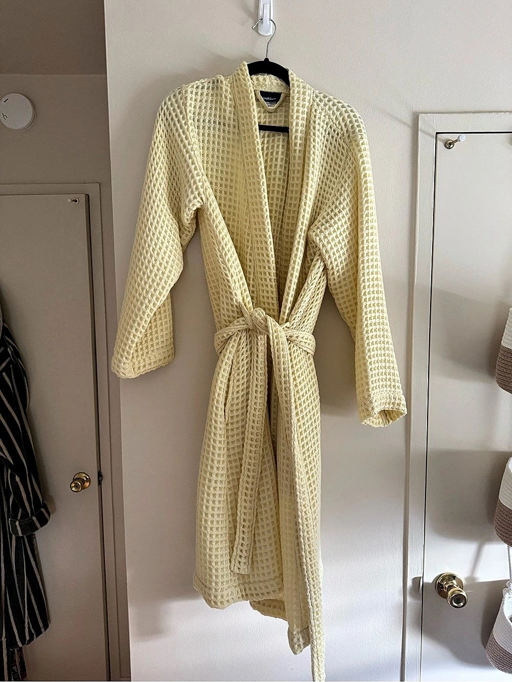 Brooklinen Dreamweave Waffle Robe, butter yellow